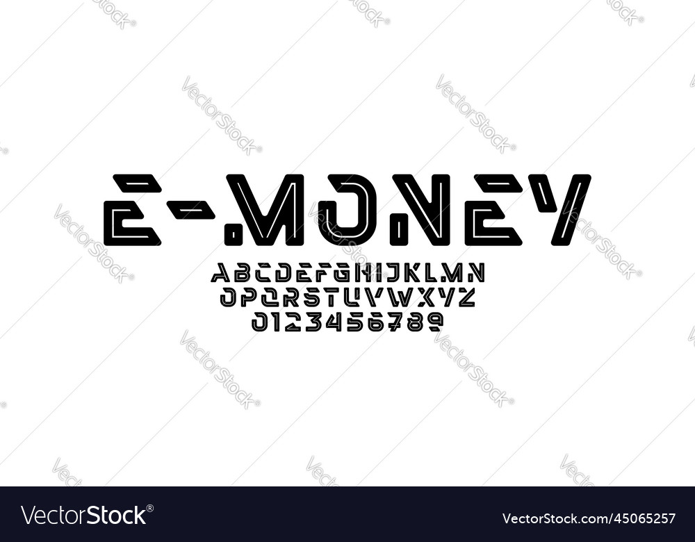 Technology alphabet font typography Royalty Free Vector
