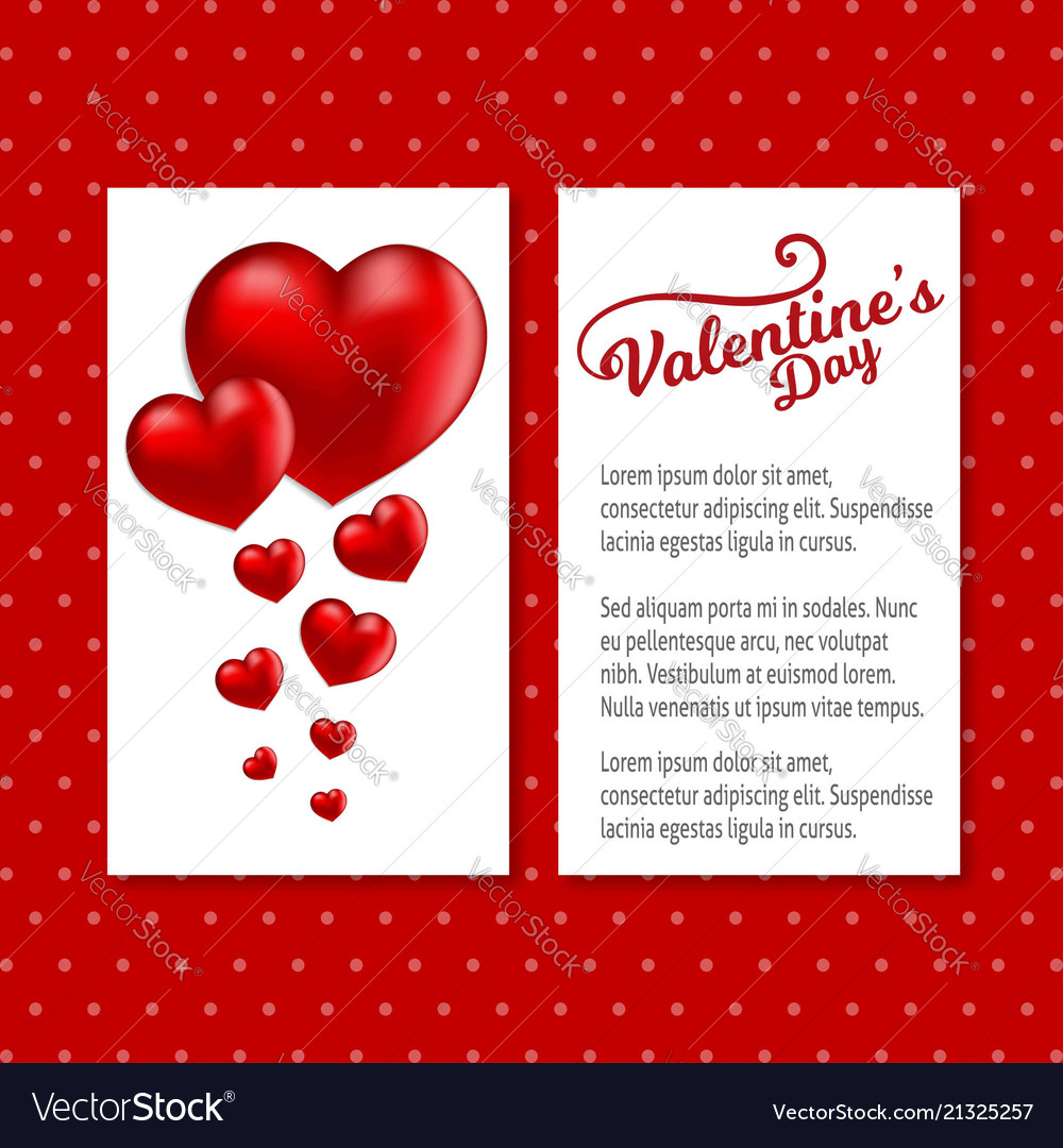 Valentines day card with red pattern background