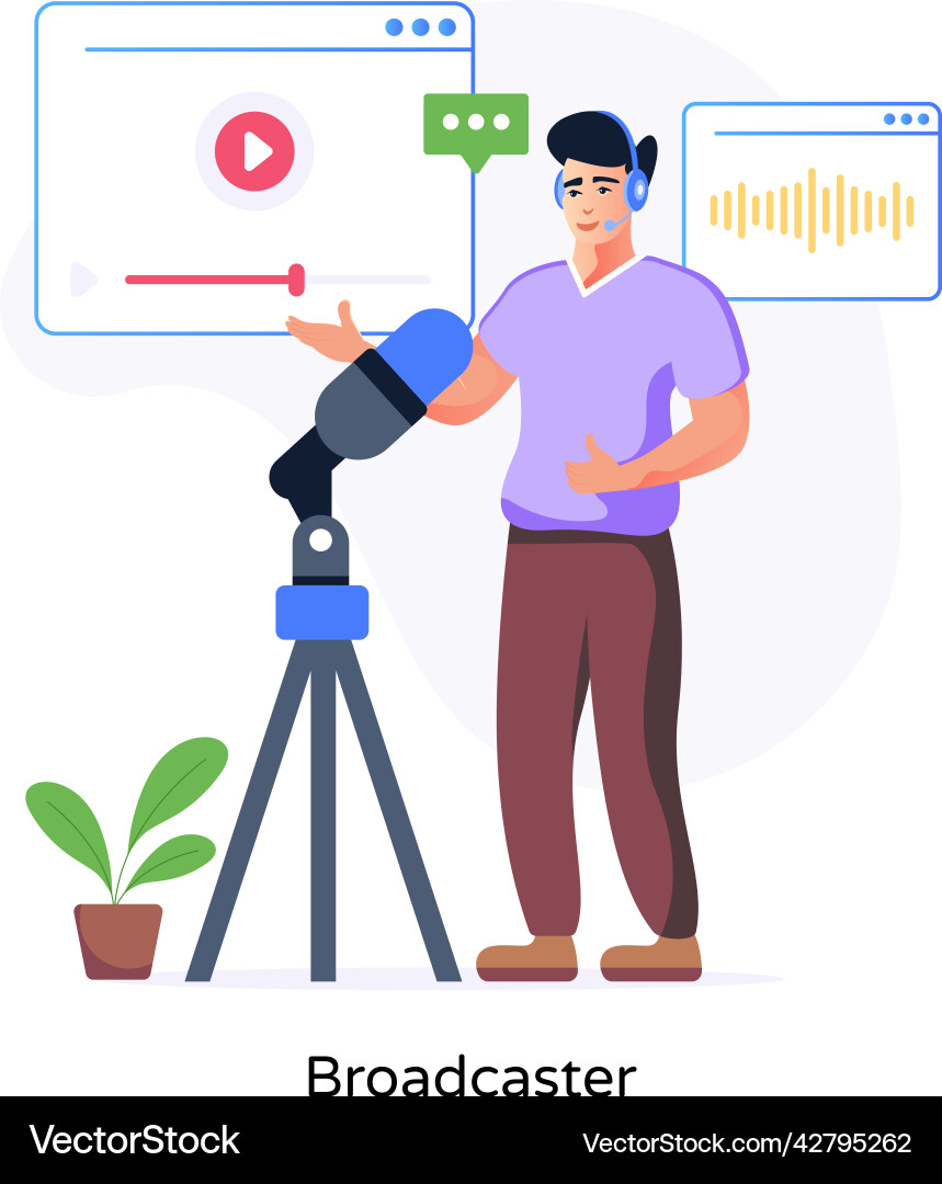 Broadcaster Royalty Free Vector Image - VectorStock