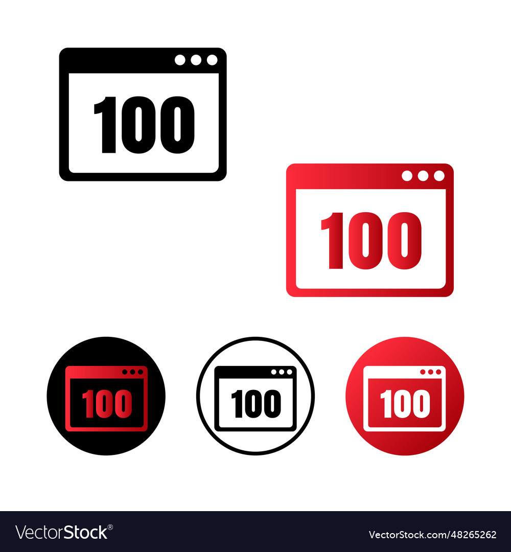 Browser status 100 icon vector image Browser status 100 icon