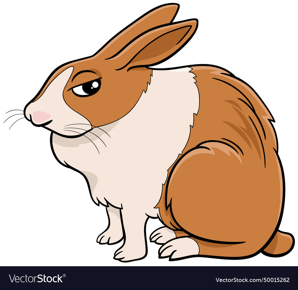 Cartoon sitting miniature rabbit comic animal Vector Image