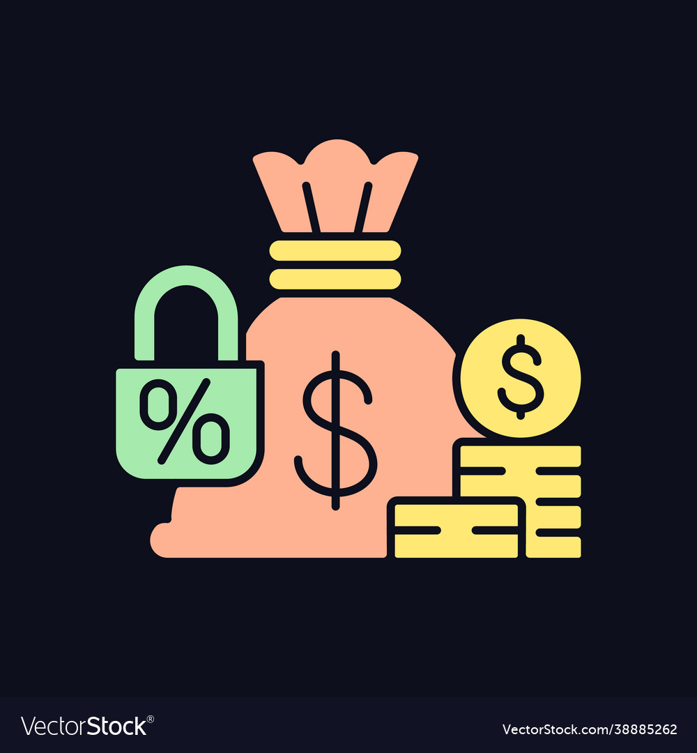 Fixed deposit rgb color icon for dark theme Vector Image