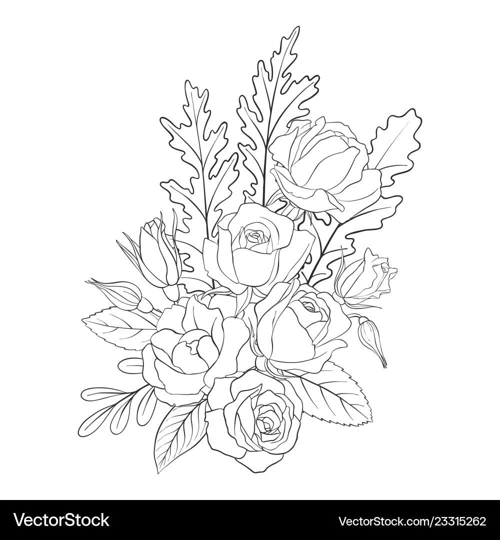 Floral composition Royalty Free Vector Image - VectorStock