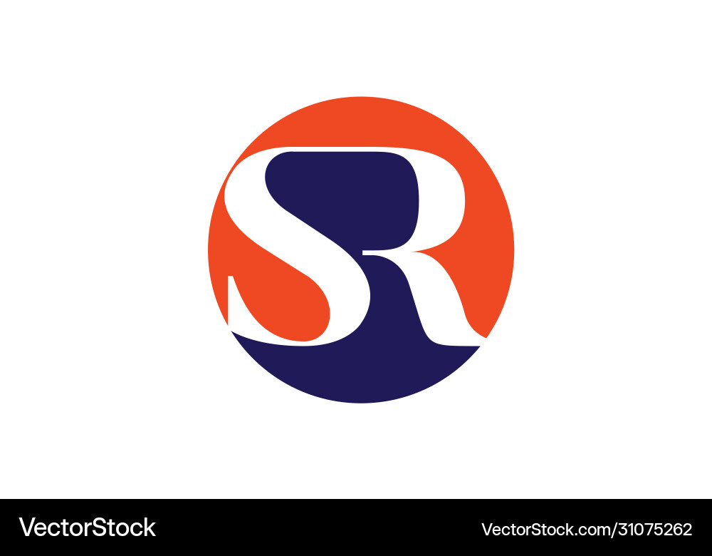 Initial monogram letter sr logo design template Vector Image