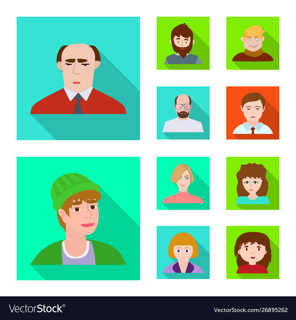 Isolated object avatar and person symbol set vector image Isolated object avatar and person symbol set