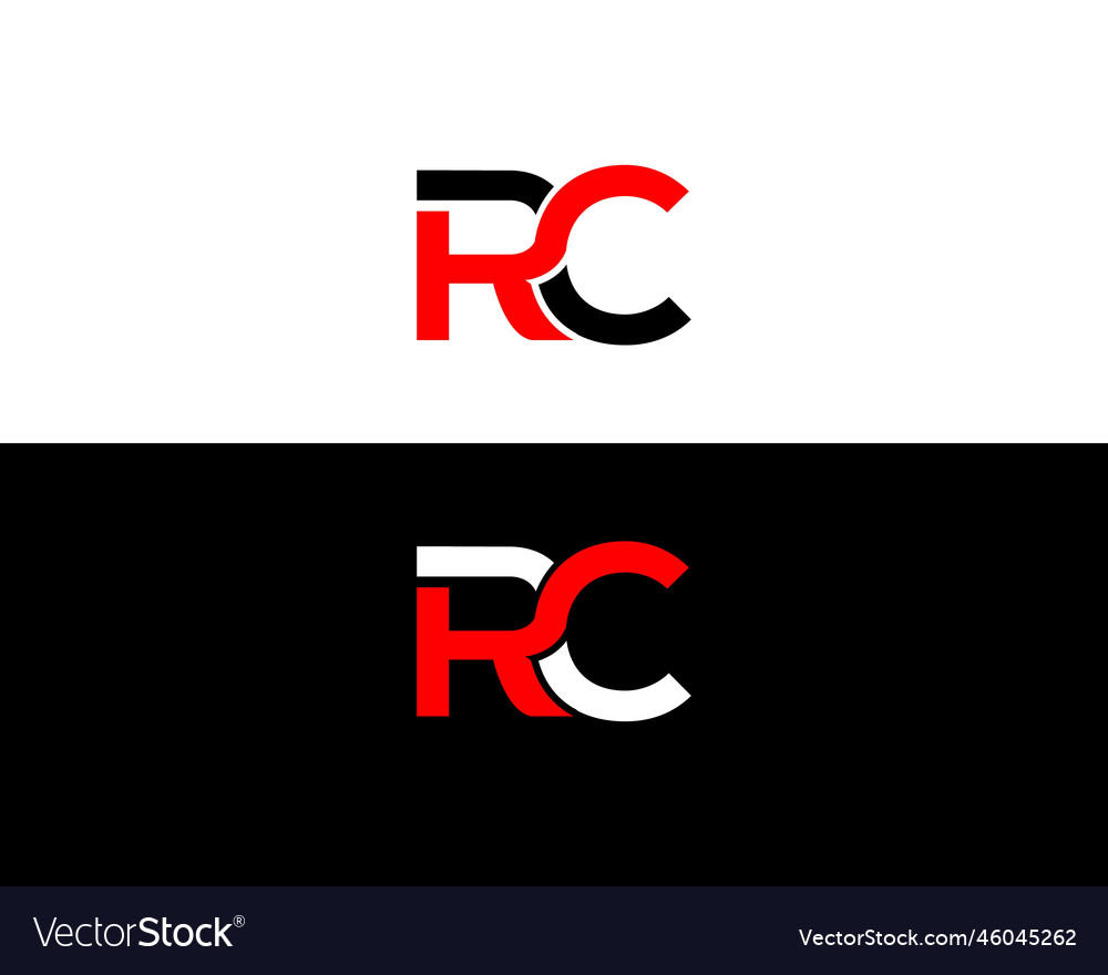 Letter rc logo design concept Royalty Free Vector Image