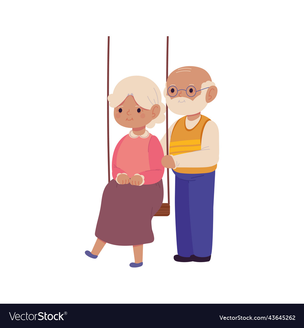 Older couple in swing Royalty Free Vector Image