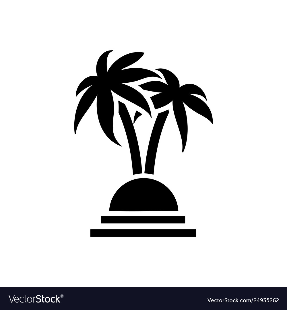 Palm trees icon beach and vacation