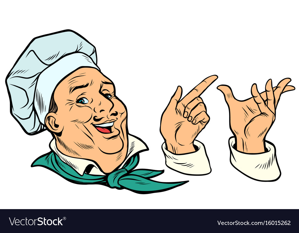 Set french or italian cook and hand gestures Vector Image