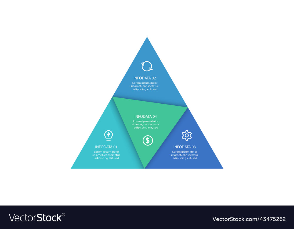 Triangle with 4 elements infographic template