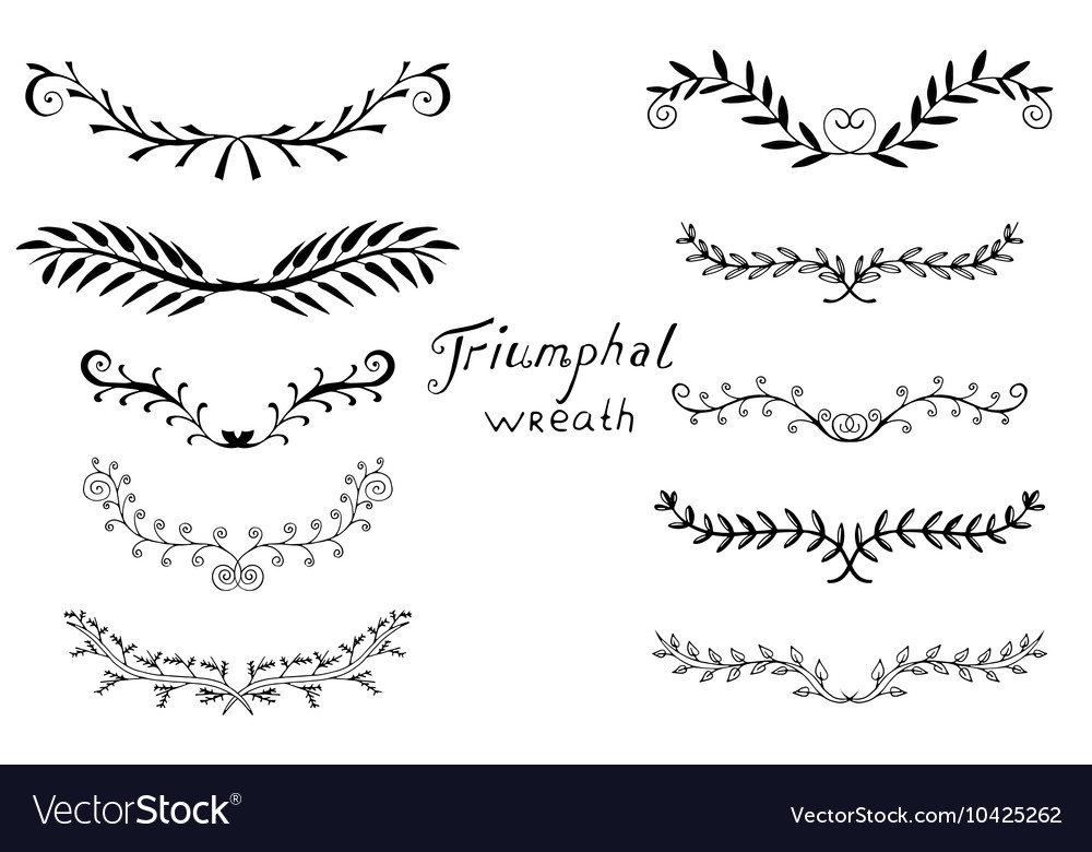 Wreath banner icon set