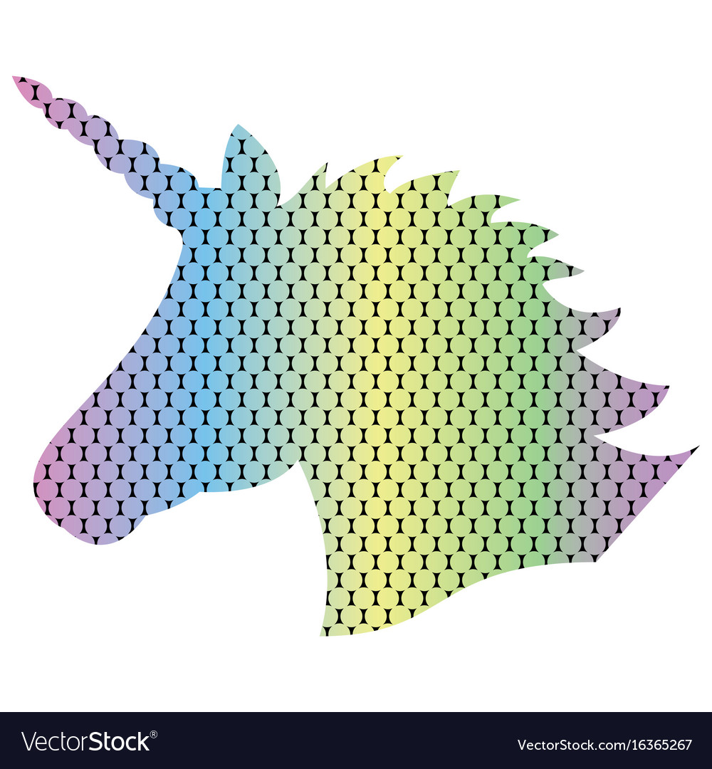 Download 3d dotted rainbow unicorn shape Royalty Free Vector Image