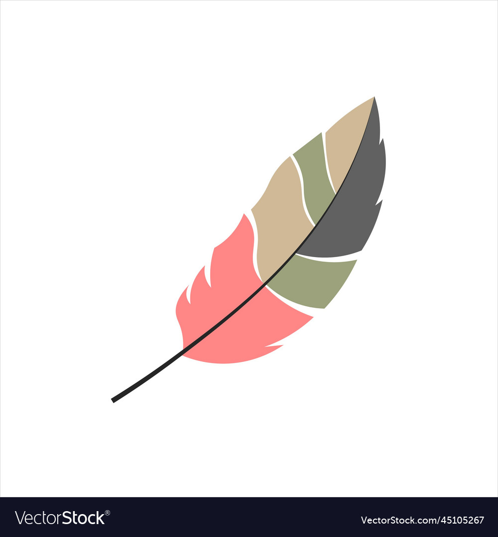 Boho Feather Design Art Royalty Free Vector Image