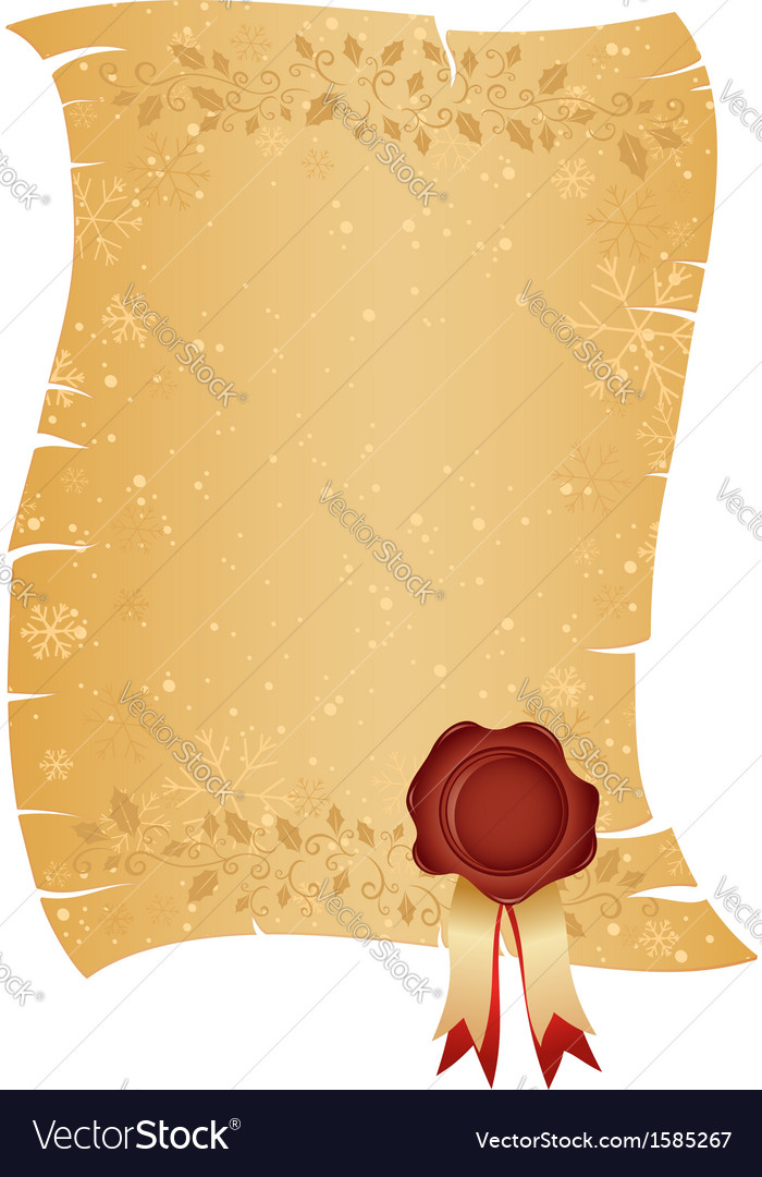 Christmas scroll paper Royalty Free Vector Image