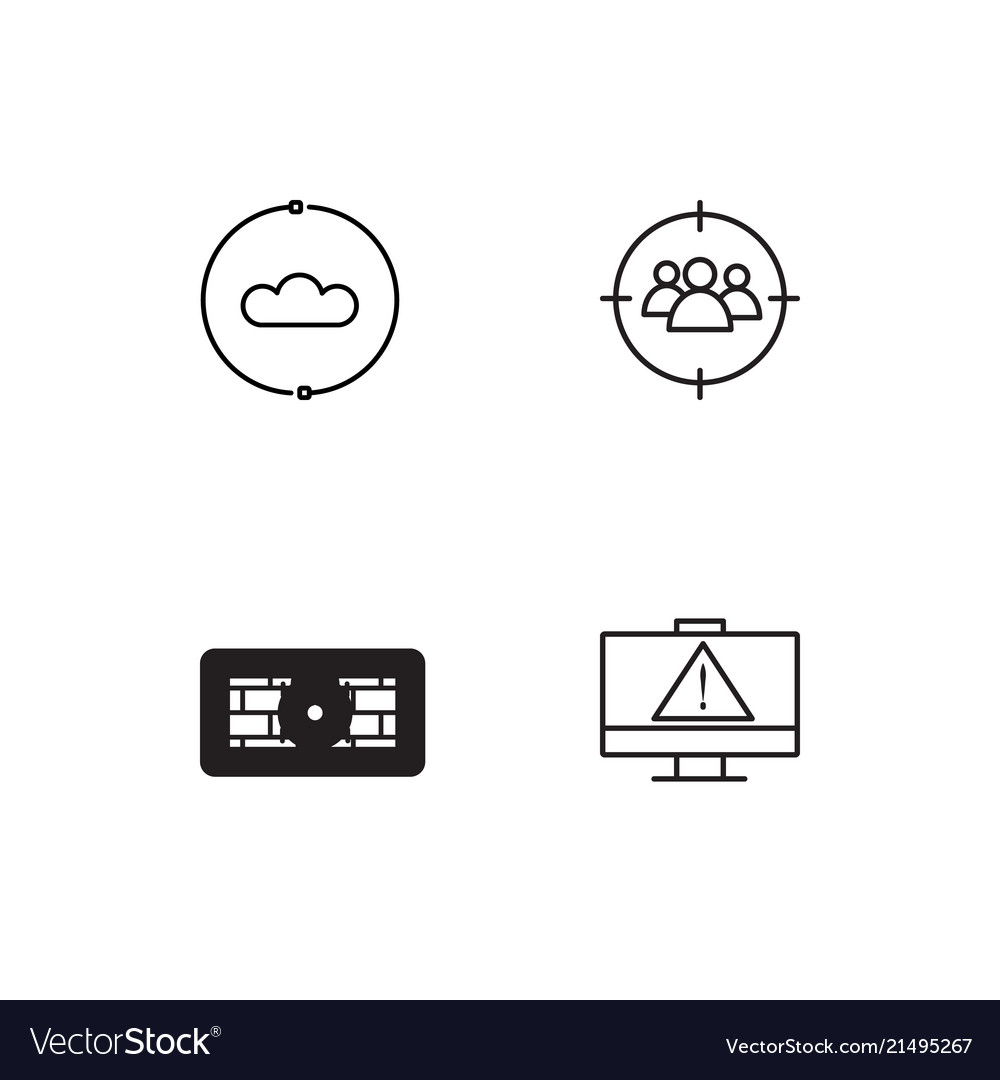 Cyber security linear icons set simple outline
