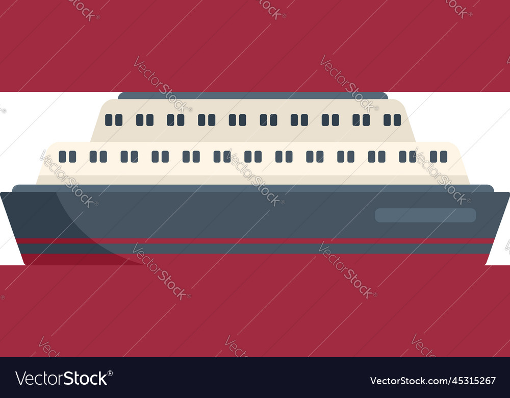 Ferry icon flat ship river Royalty Free Vector Image