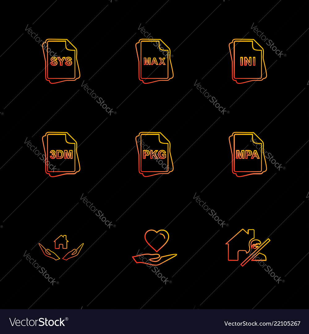File type files documents eps icons set