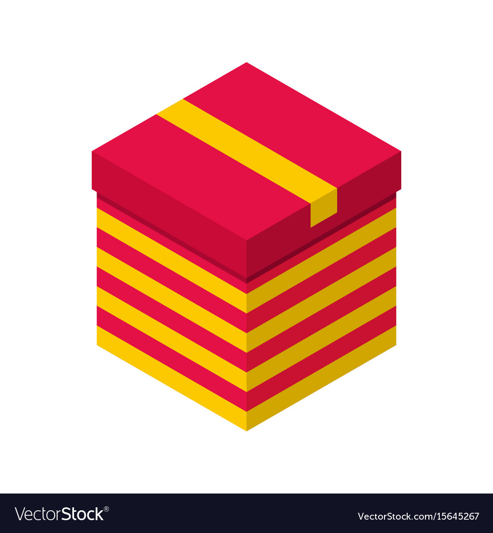 Gift box 3d isometric isolated cardboard boxes