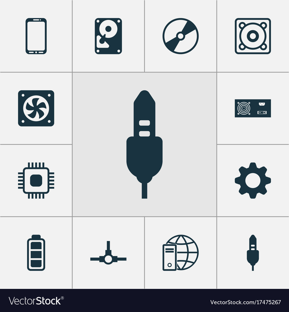 Hardware icons set collection of network