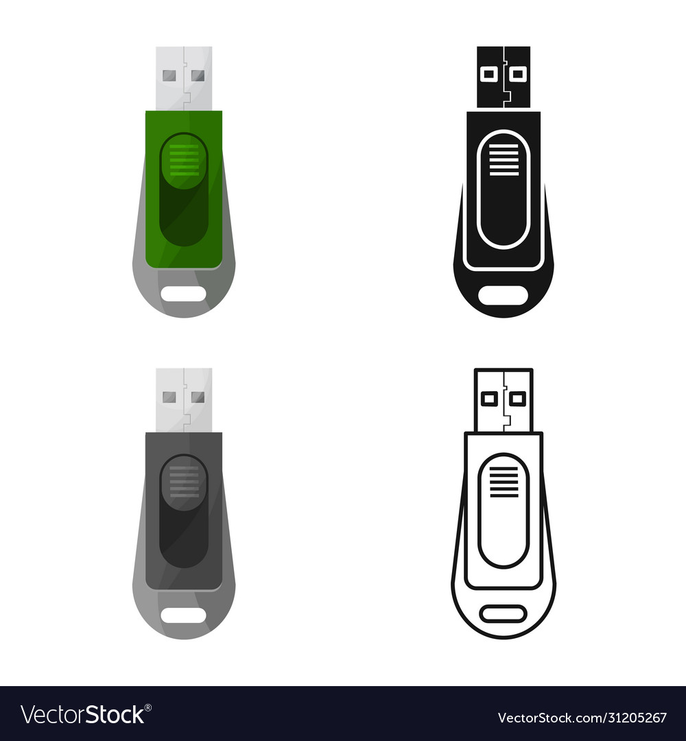 Isolierte Objekt USB und Speichersymbol Web