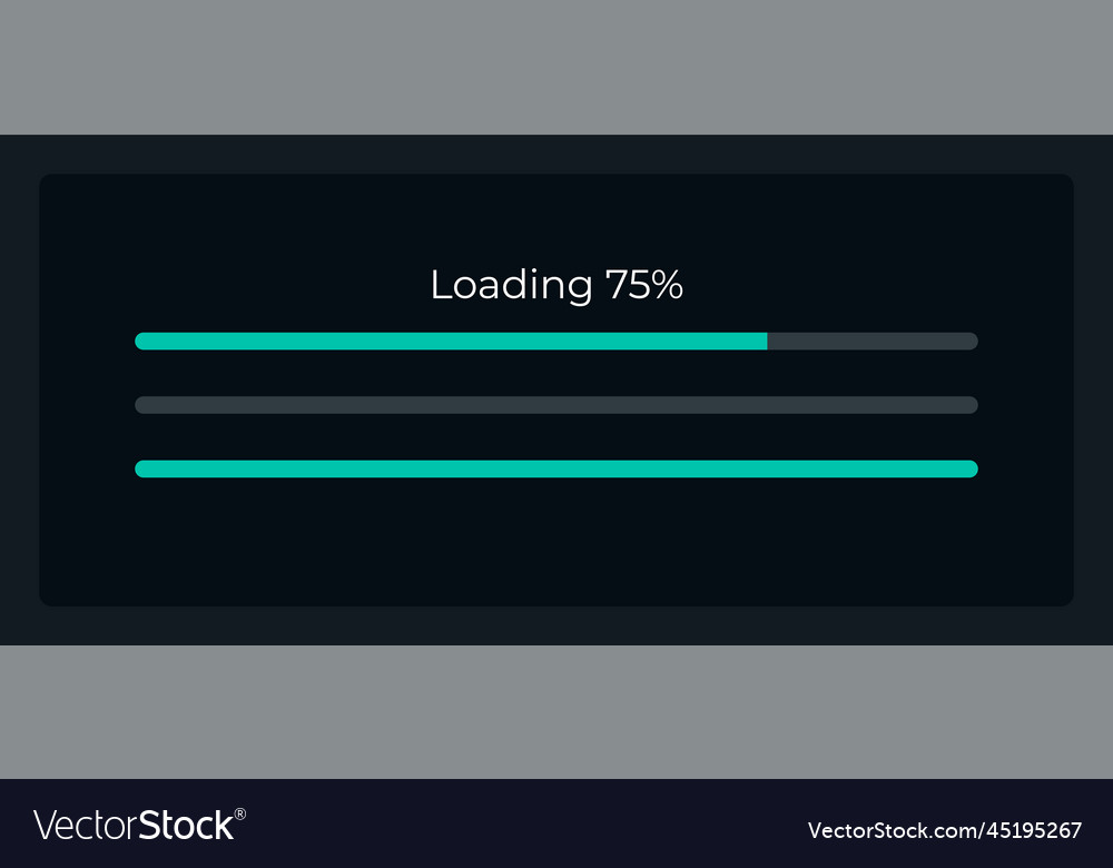 Loading progress bar ui element template vector image Loading progress bar ui element template