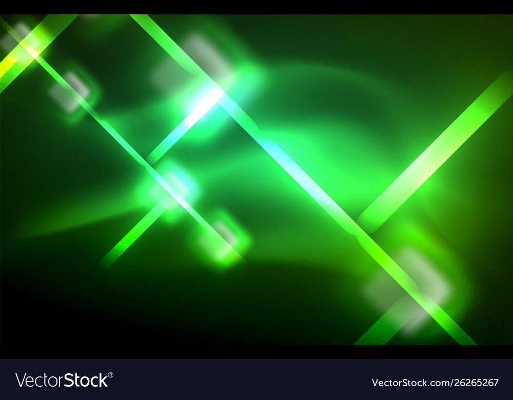 Neon shiny light lines on black techno modern Vector Image