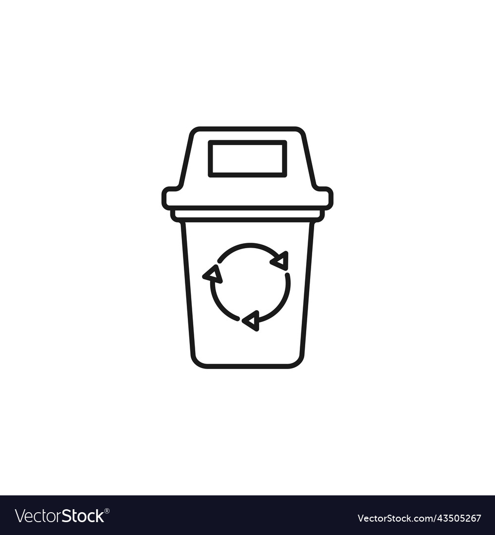 Recycle bin line art ecology icon design template