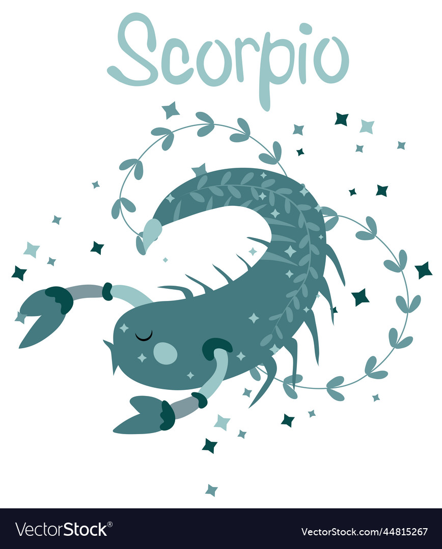 Scorpio astrological sign funny zodiac sign Vector Image Scorpio astrological sign funny zodiac sign Vector Image