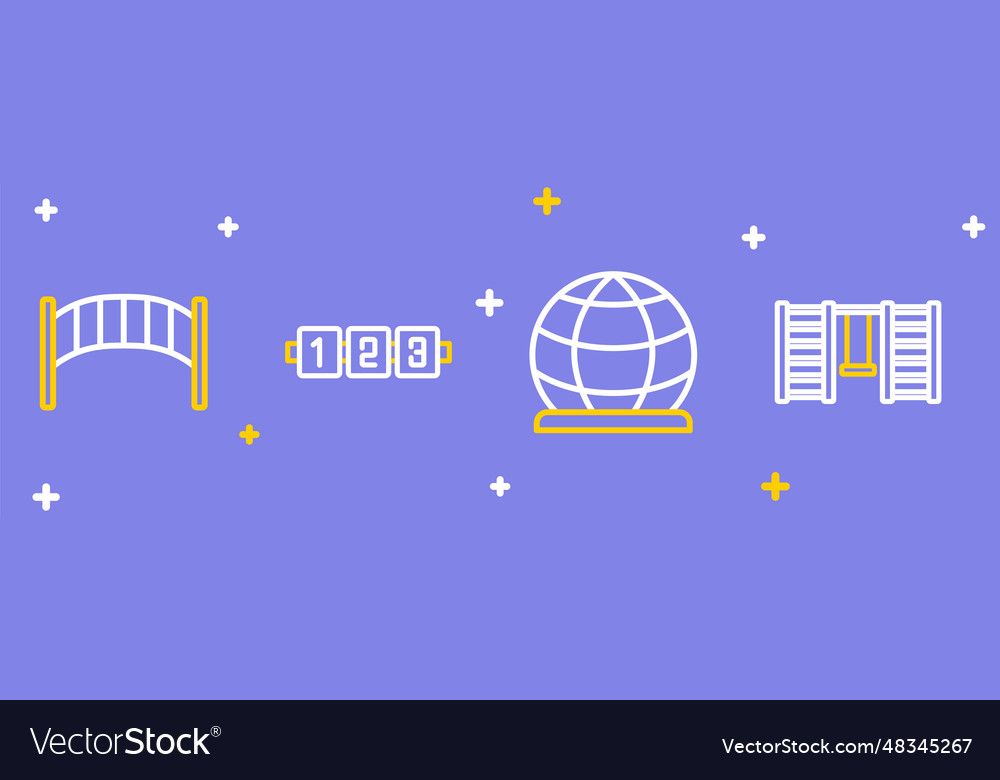 Set line swedish wall playground climbing Vector Image