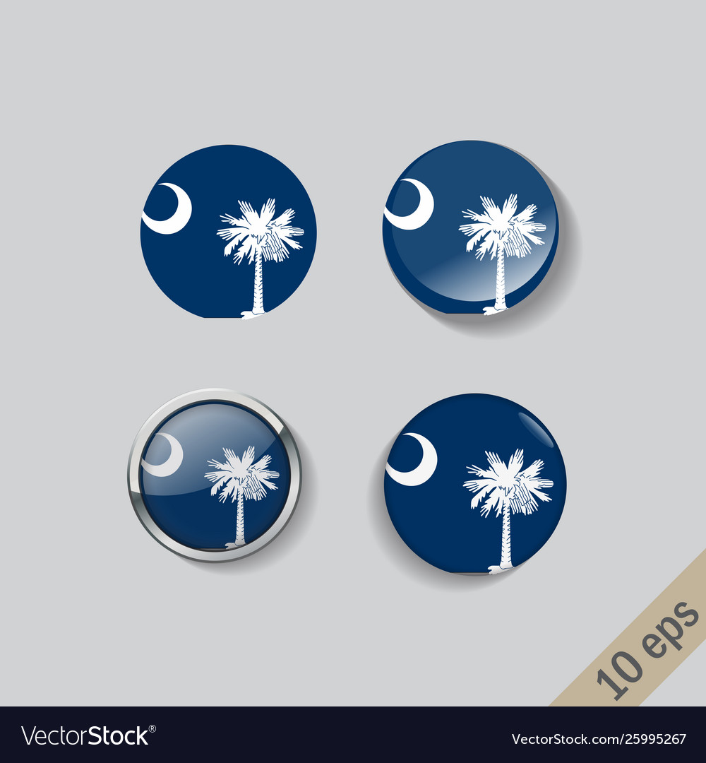 Set round buttons with image south vector image Set round buttons with image south