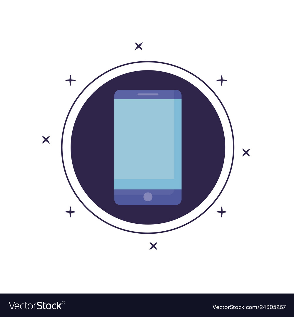 Smartphone device in frame circular