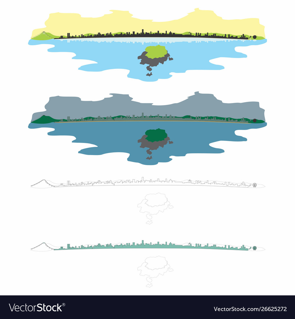 Balneario camboriu city skyline colored outline vector image Balneario camboriu city skyline colored outline