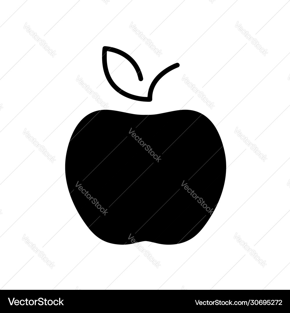 Flat line apple icon Royalty Free Vector Image
