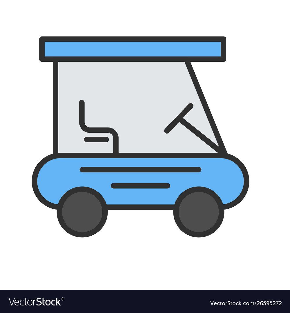 Golf buggie line filled icon