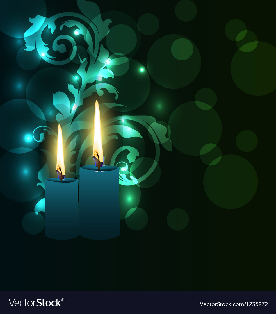 Greeting glowing card with candles for diwali