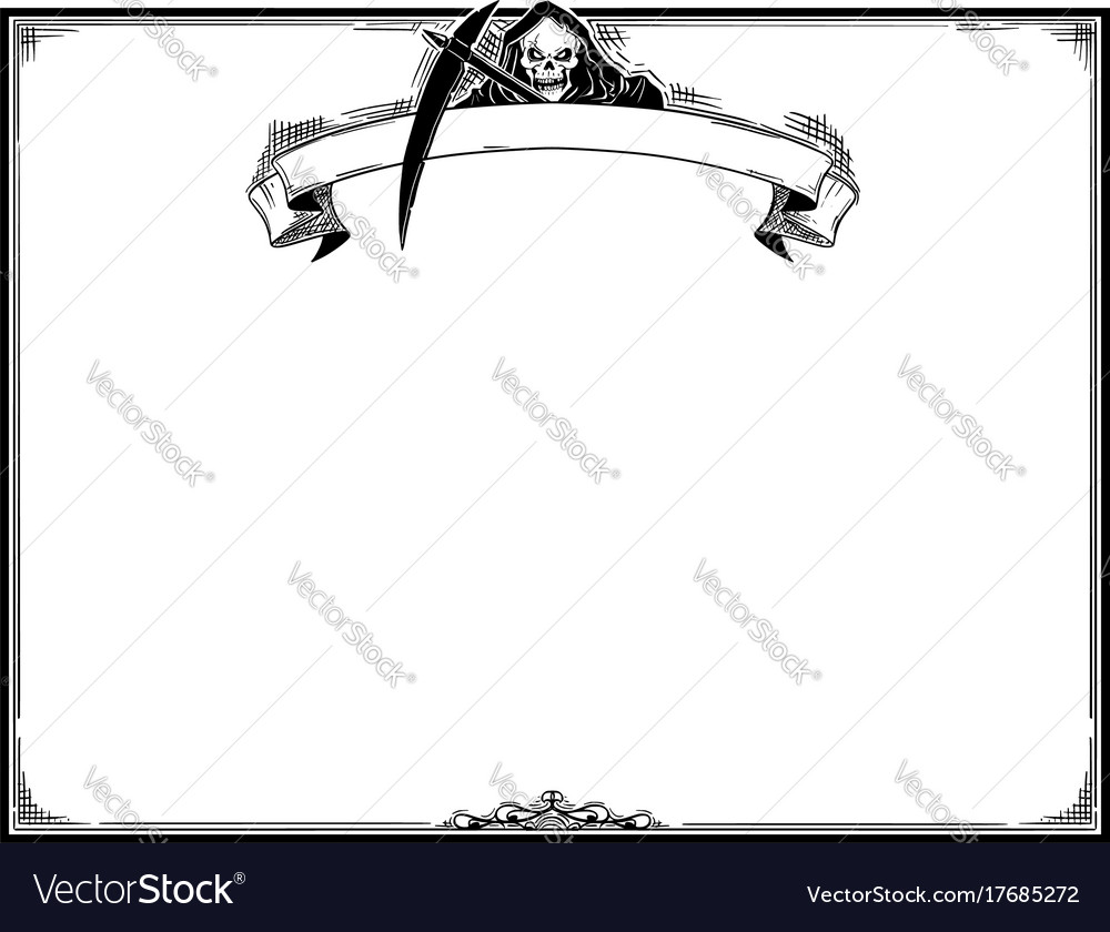 Halloween frame with grim reaper