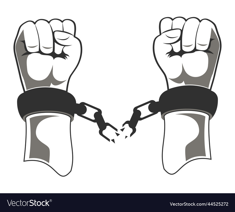 Hands breaking chain