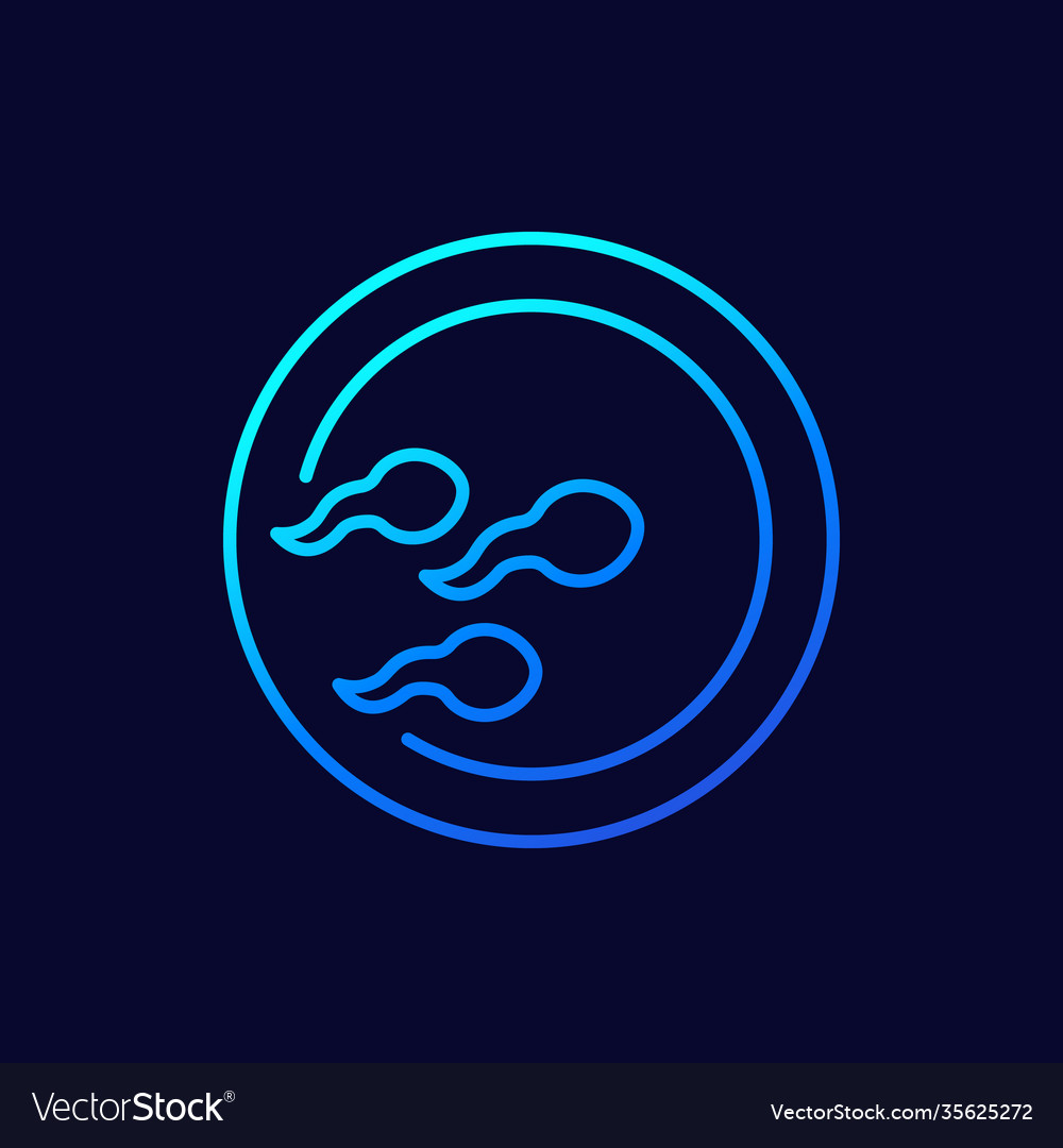 Inseminationssymbol mit Spermatozoons linear