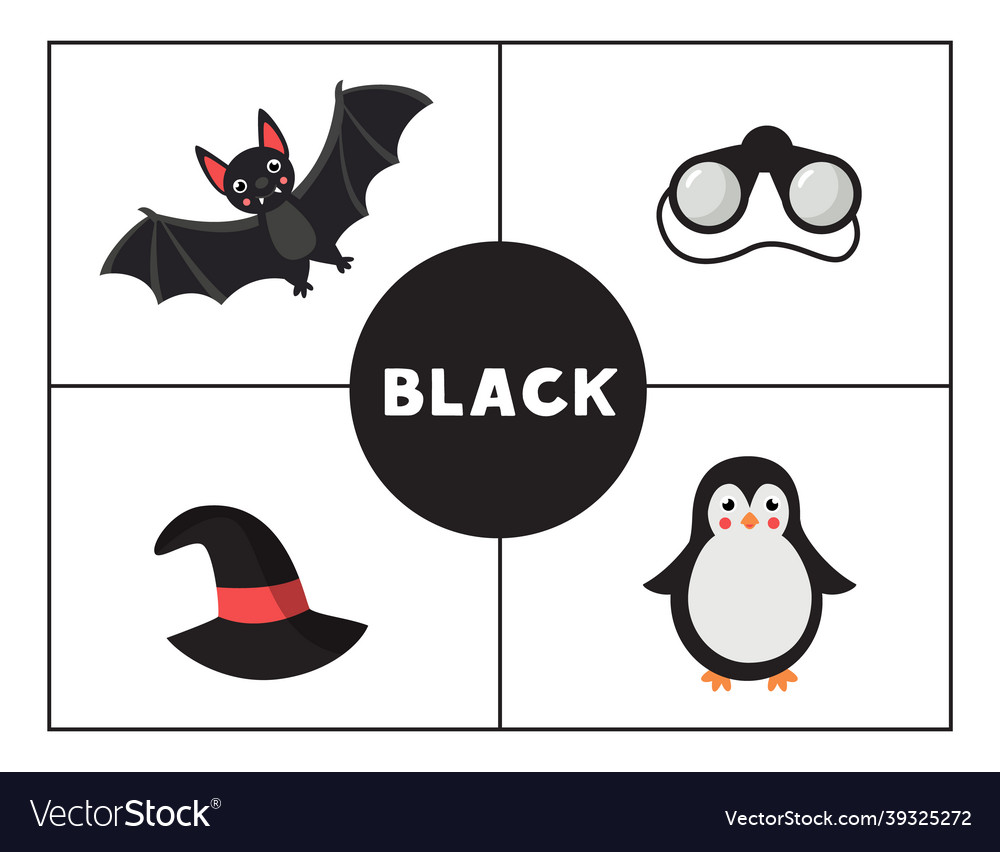 Learning basic primary colors for children black Vector Image
