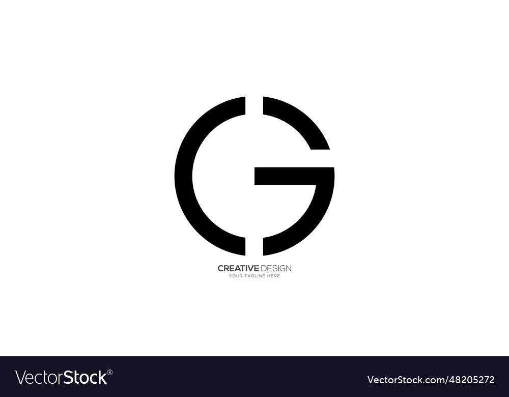 Letter c g creative circle shape monogram