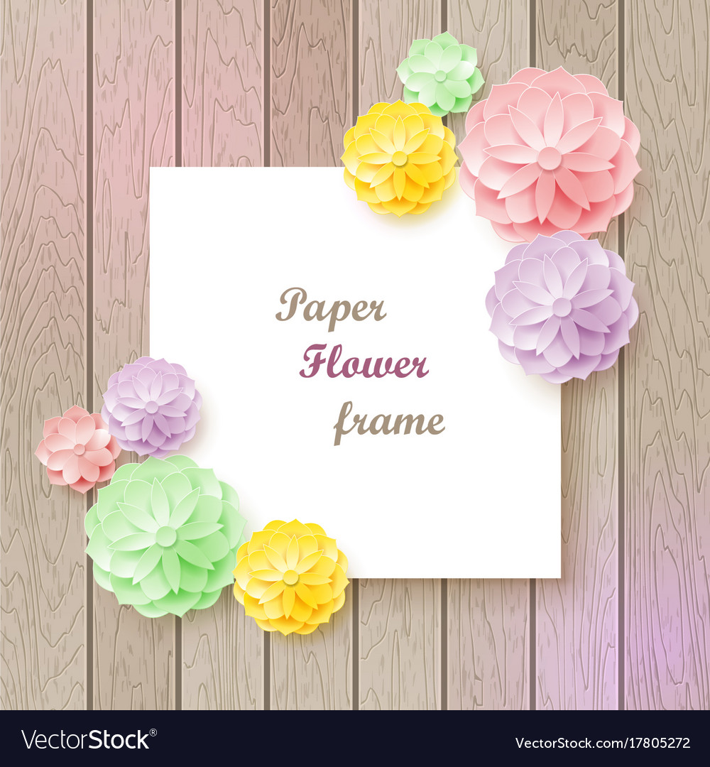 vintage background with paper flower frame paper flower picture frame