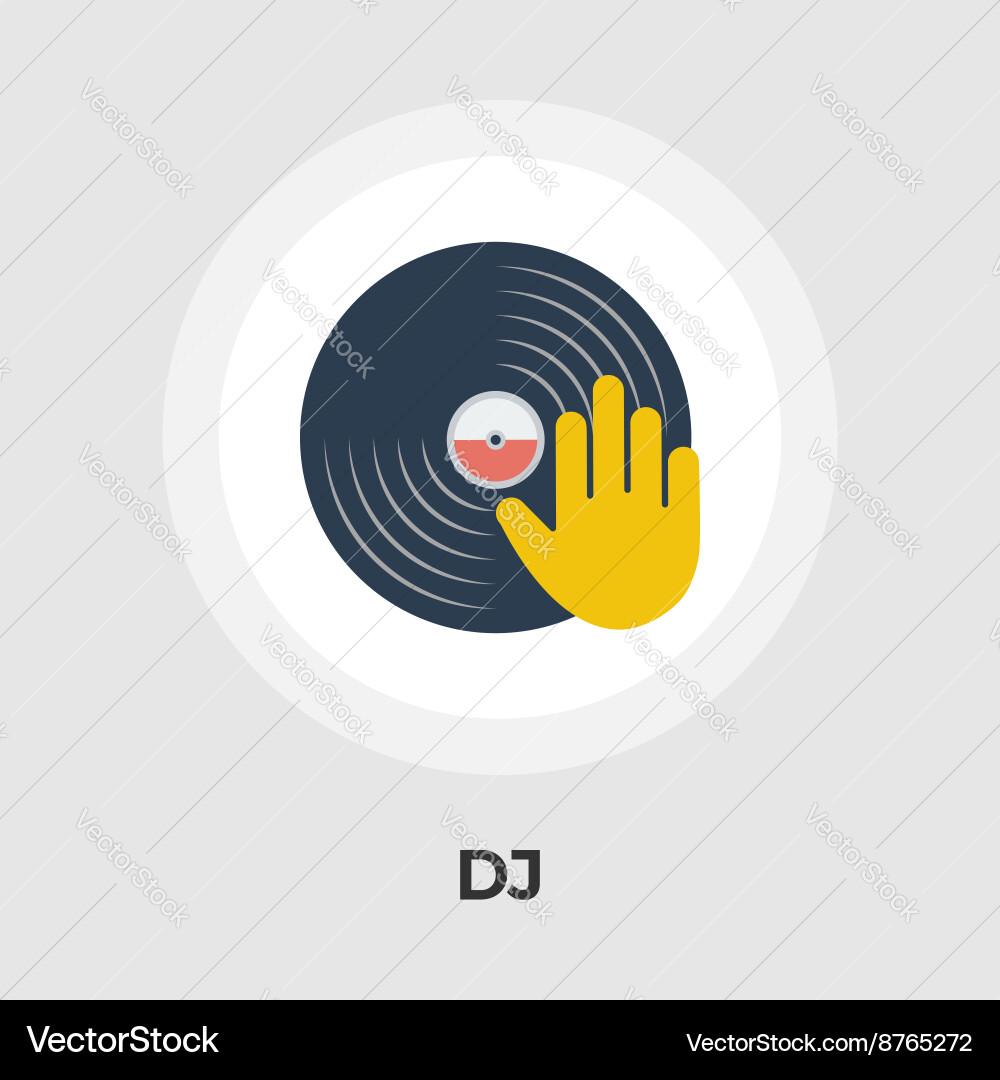 Vinyl disc flat icon Royalty Free Vector Image