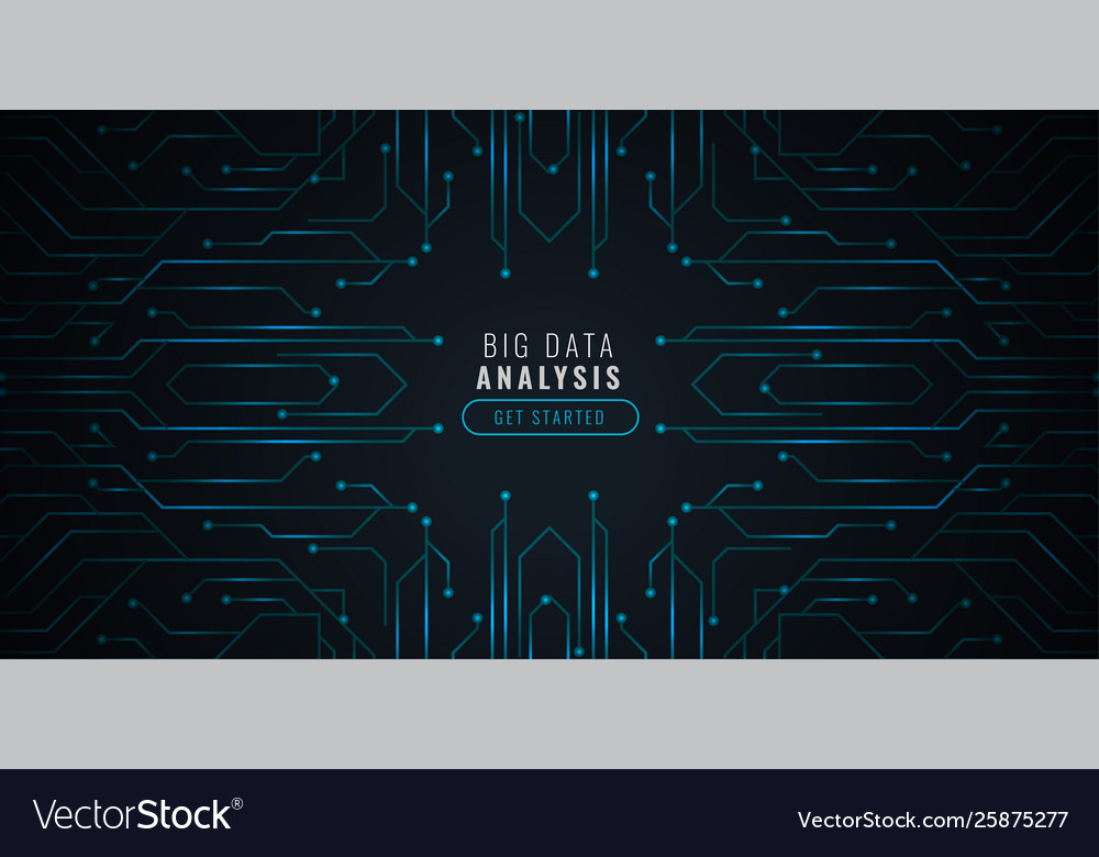 Data analysis technology background with circuit
