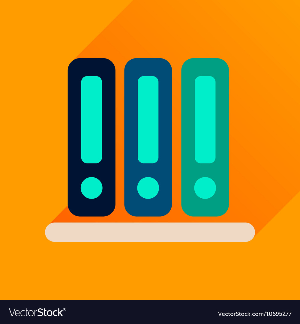 Flat icon with long shadow documents folder