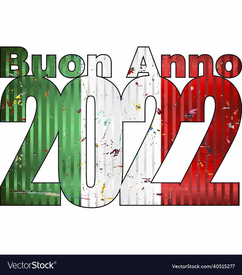 Happy new year 2022 with italy flag inside Vector Image