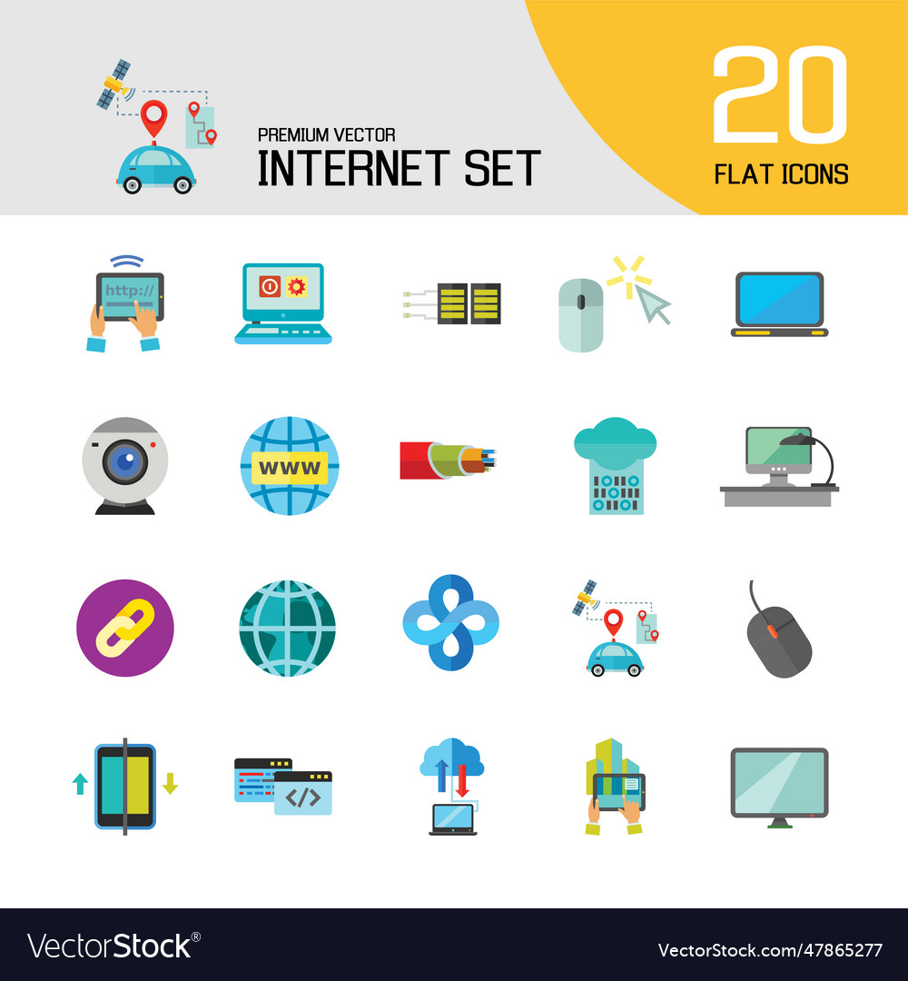 Internet icon set Royalty Free Vector Image - VectorStock