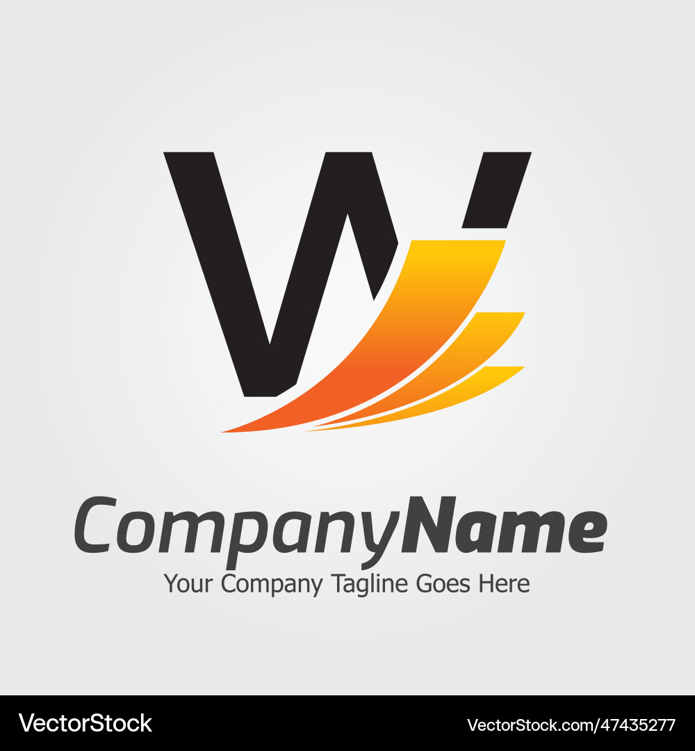 Letter w logo template colorful w Royalty Free Vector Image