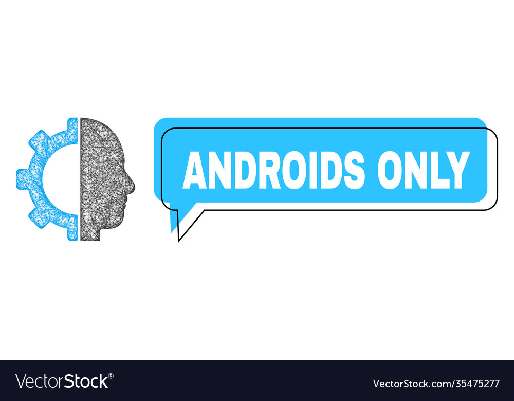 Misplaced androids only speech frame and net mesh vector image Misplaced androids only speech frame and net mesh