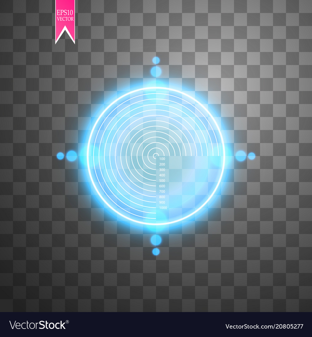 Neon target isolated game interface element vector image Neon target isolated game interface element