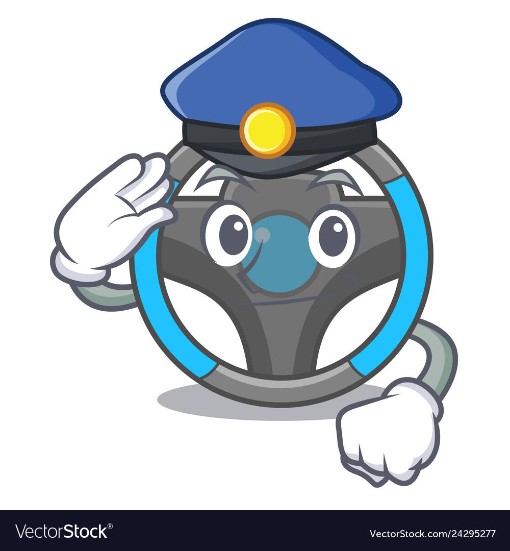 Police steering wheel isolated in cartoon Vector Image